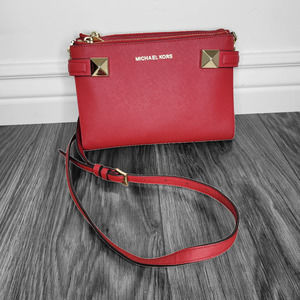 Michael Kors Karla Sangria Red Crossbody Bag